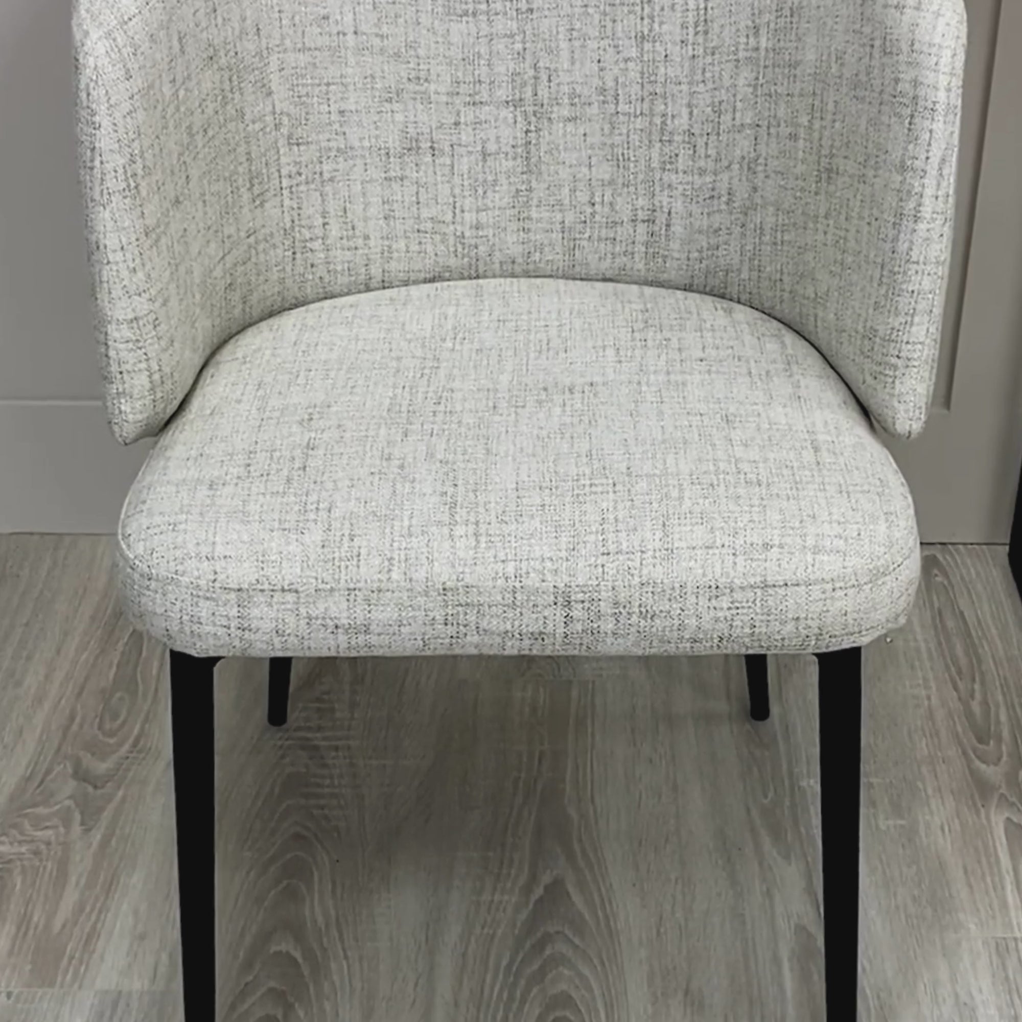 Castelle Ivory Linen Curved Dining Chair