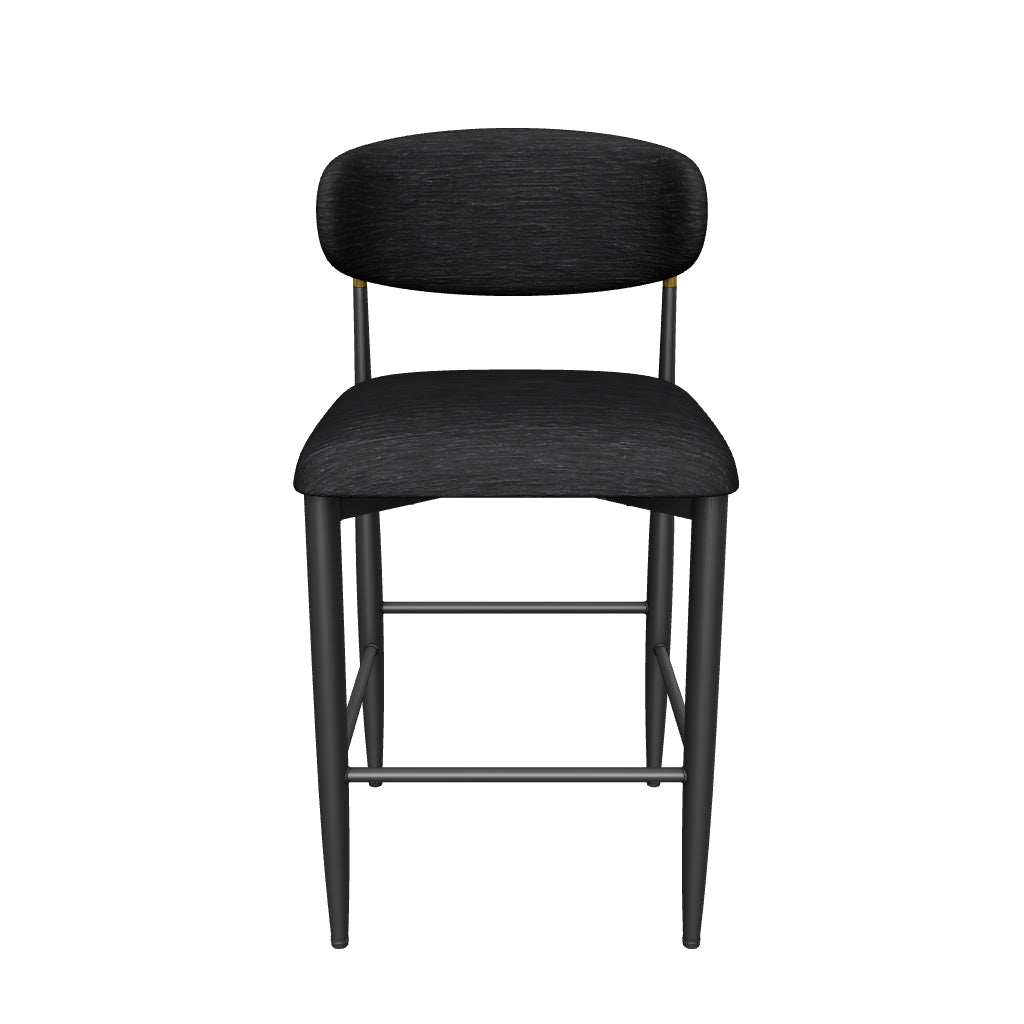 Azure Black Chenille With Gold Barstool
