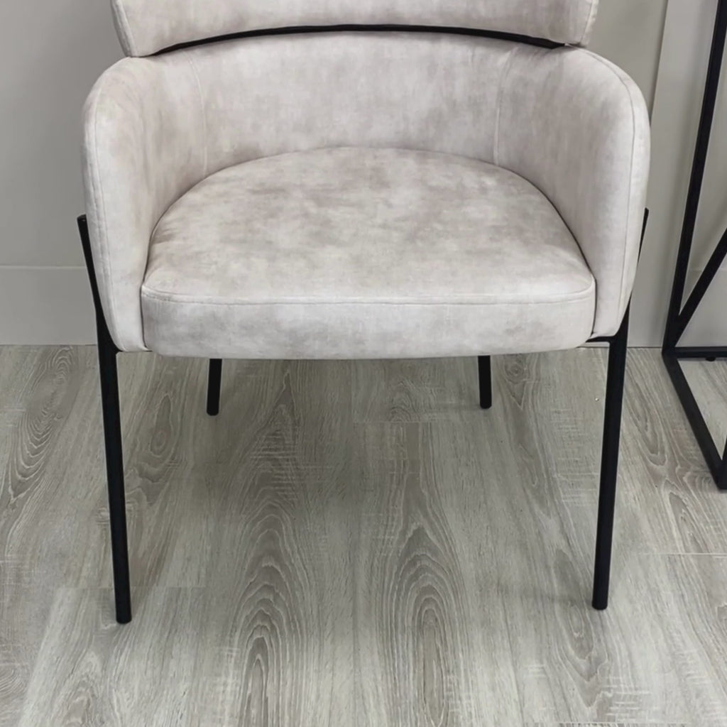 Liang Cream Velvet Dining Chair