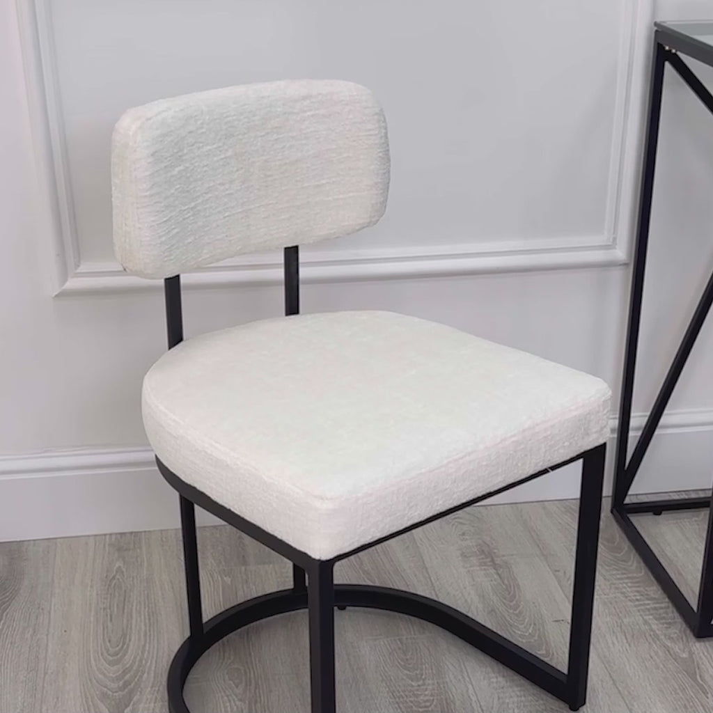 Rhea White Fabric Dining Chair