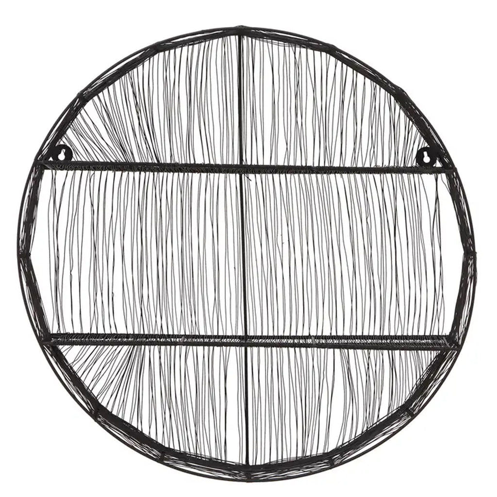 Solace Round Black Wall Shelf